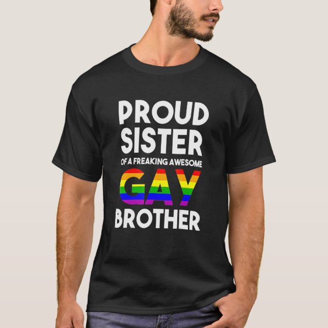Camiseta Saindo De Orgulho gay Da Irmã Orgulhosa Ally Orgul (Frente)