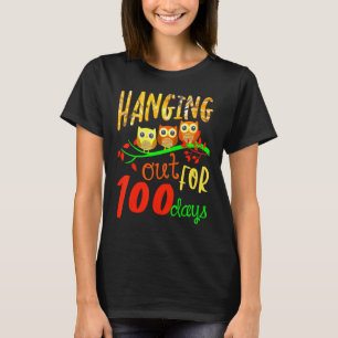 Camiseta Saindo Por 100 Dias 100º Dia De Coruja Escolar