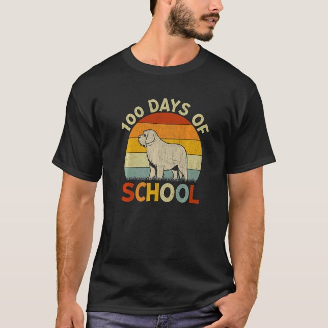 Camiseta Saint Bernard Dog Retro Girls Teachers 100th Day o (Frente)