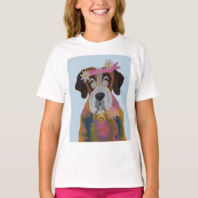 Camiseta Saint Bernard Hippie (Frente)