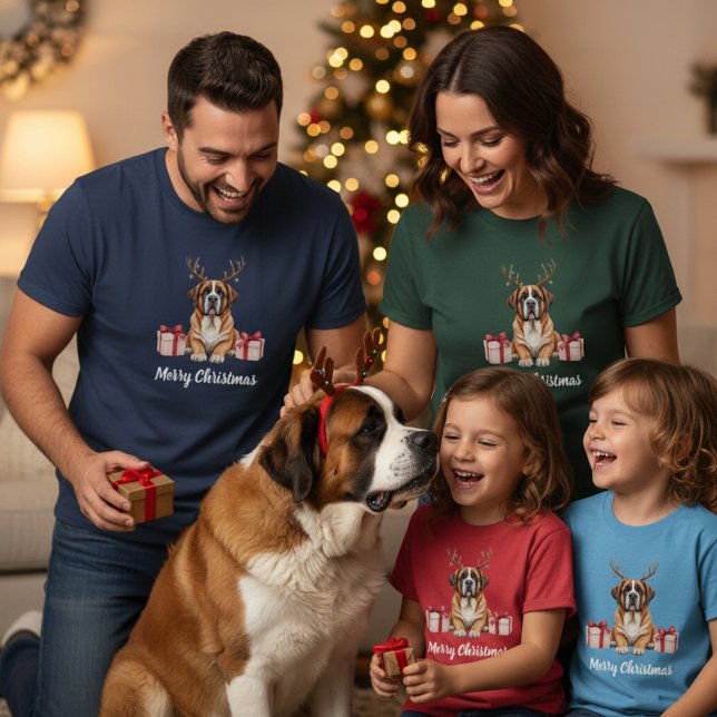 Camiseta Saint Bernard Reindeer (Criador carregado)
