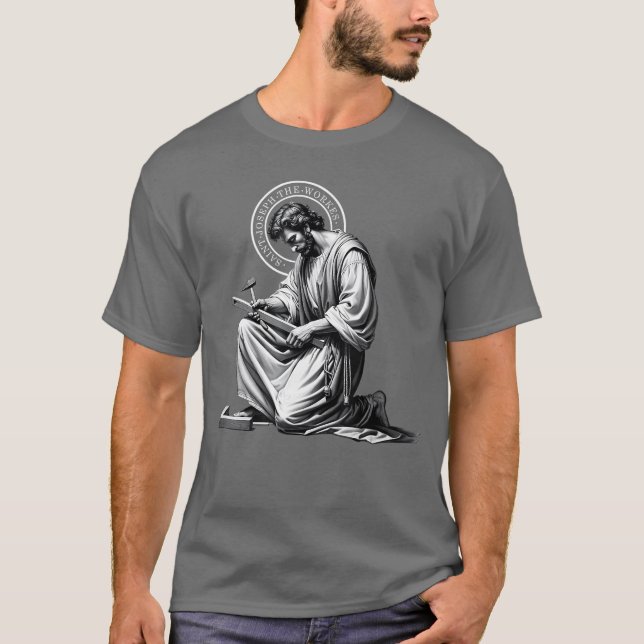 Camiseta Saint Catholic Church St Josephhe Worker Jesus Fat (Frente)
