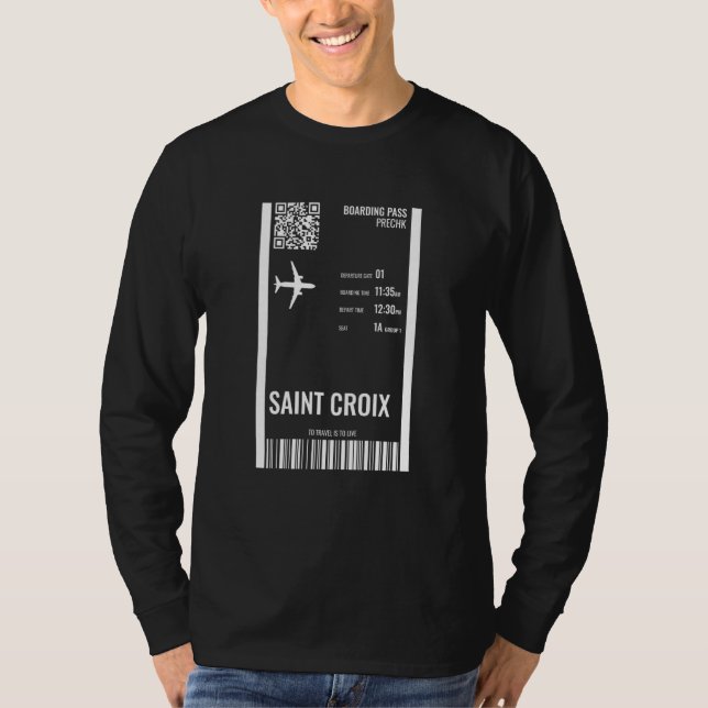 Camiseta Saint Croix US Virgin Islands Boarding Pass Airlin (Frente)