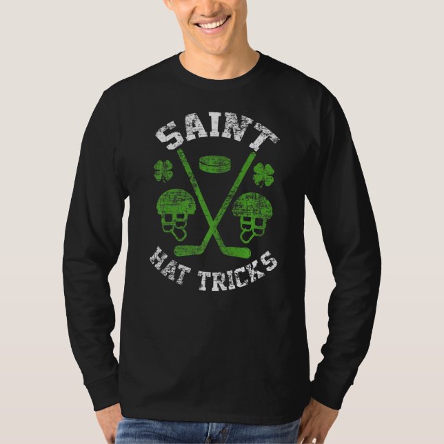 Camiseta Saint Hattrick st Patrick's Day Hockey Hat Tricks  (Frente)