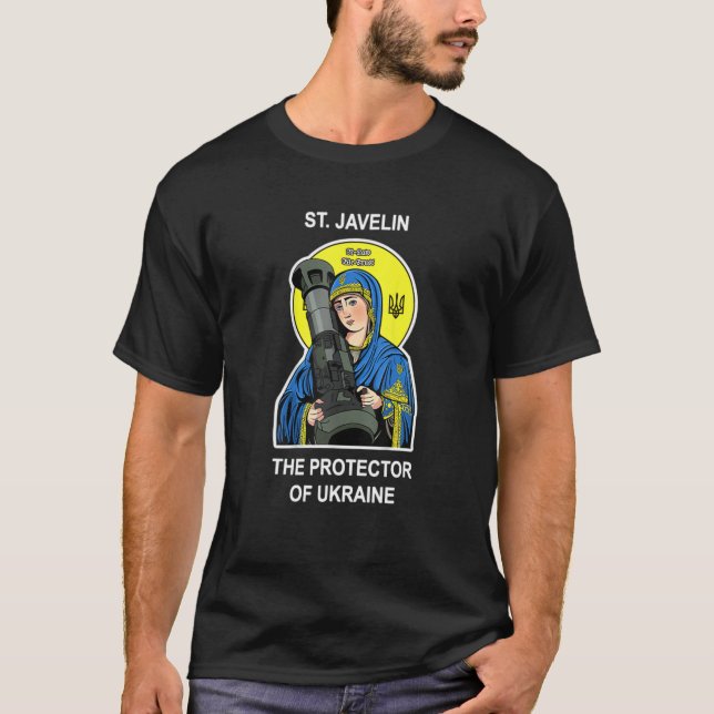 Camiseta Saint Javelin Protector Of Ukraine Support (Frente)