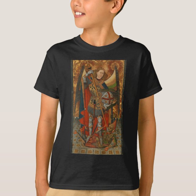 Camiseta Saint Michael The Archangel Defeating Satan Christ (Frente)