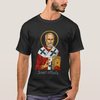 Camiseta Saint Nicholas orthodox serbian letter icon 