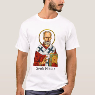 Camiseta Saint Nicholas orthodox serbian letter icon 