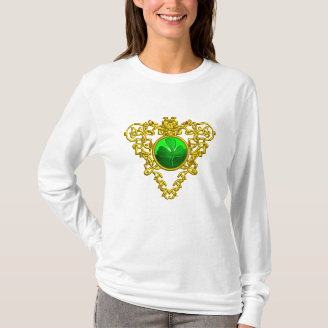 CAMISETA SAINT PATRICK É UM CORAÇÃO CELTICA COM SHAMROCK VE (Frente)
