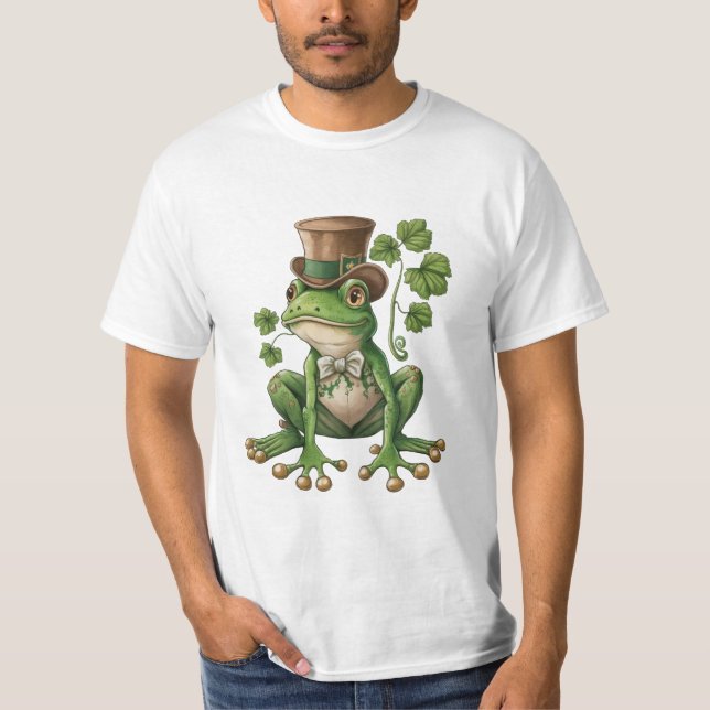 Camiseta Saint Patrick - Grenouille Chapeau irlandais (Frente)