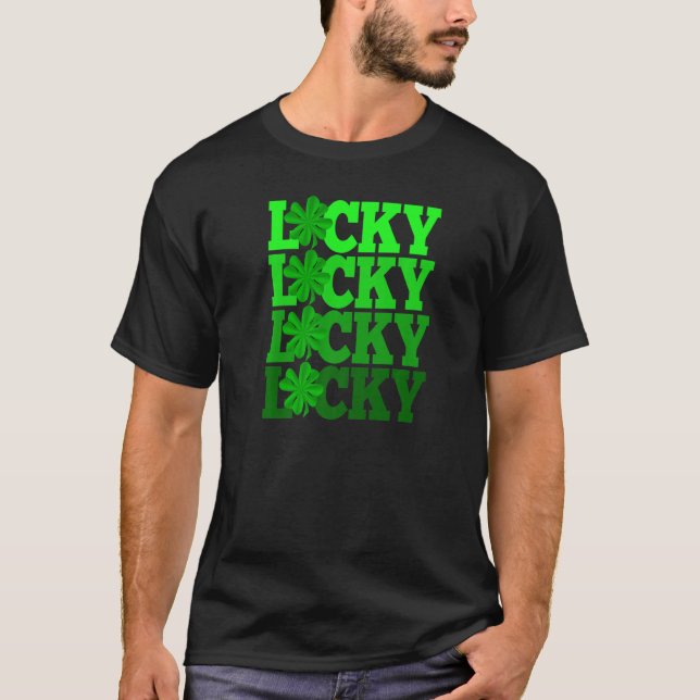 Camiseta Saint Patrick S Day Lucky Clover Shamrock Paddy Da (Frente)