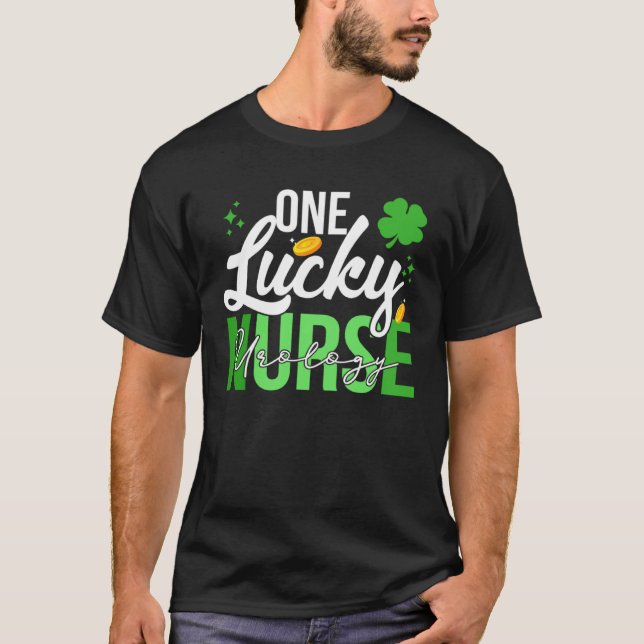 Camiseta Saint Patrick s Day Urology Nurse One Lucky Nurse (Frente)
