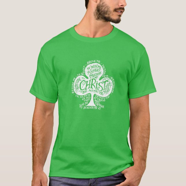 Camiseta Saint Patrick's Breastplate Prayer Catholic Green (Frente)