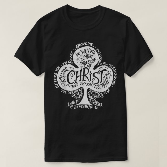 Camiseta Saint Patrick's Breastplate Prayer Católico Verde (Frente do Design)