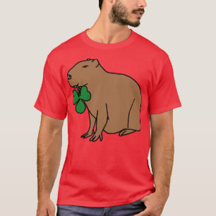 Camiseta Saint Patricks Day Capybara com Shamrock
