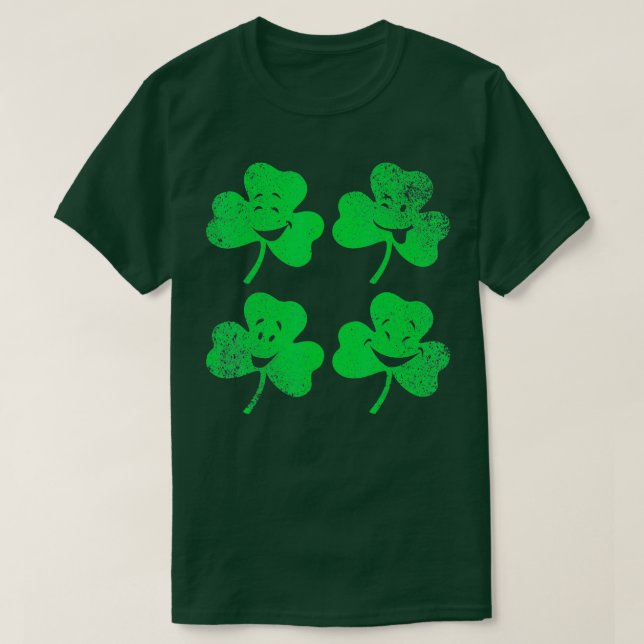 Camiseta Saint Patricks Day Clover Four Leaf Shamrock Lucky (Frente do Design)