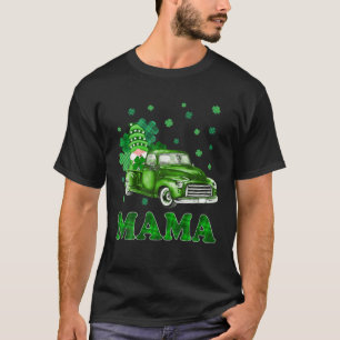 Camiseta Saint Patricks Day Gnome Mama Xadrez Shamrock Truc