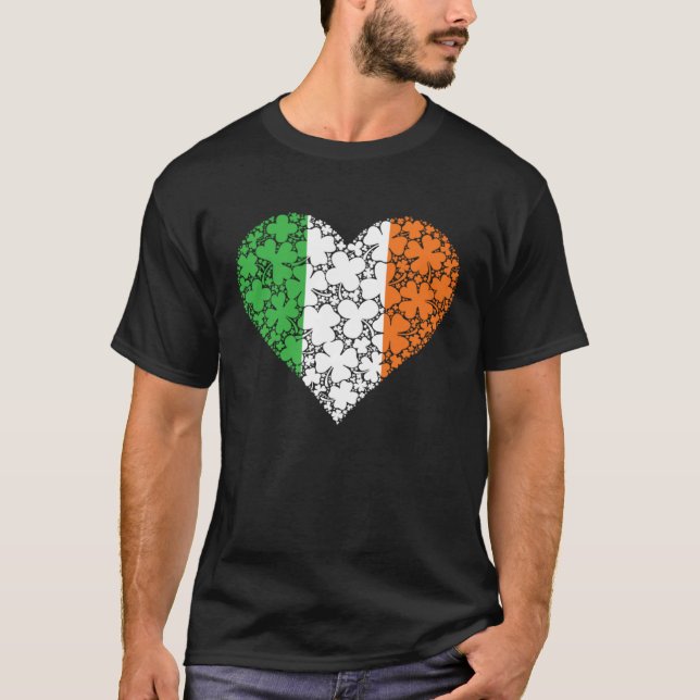 Camiseta Saint Patrick's Day Shamrock Leaf Heart St Patrick (Frente)