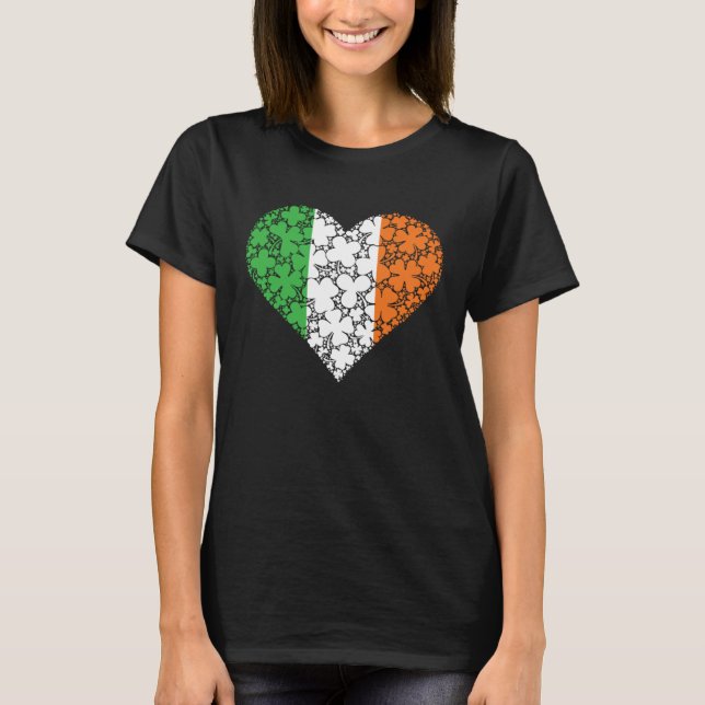 Camiseta Saint Patrick's Day Shamrock Leaf Heart St Patrick (Frente)