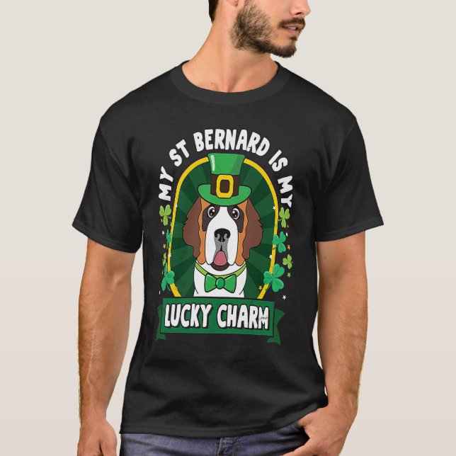 Camiseta Saint St Bernard St Patricks Lucky Charm Mom Dad (Frente)
