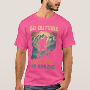 Camiseta Sair da Campanha de Pista de Pano Retro Hiker