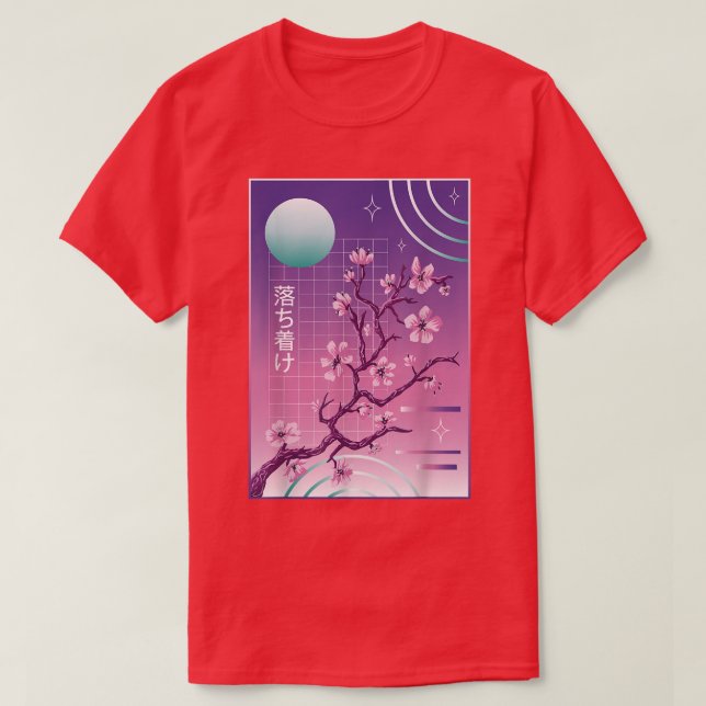 Camiseta Sakura 80s 90s Cerejeira Japonesa Blossom Vaporwav (Frente do Design)