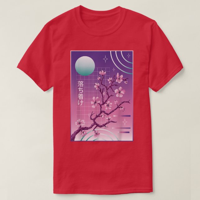 Camiseta Sakura 80s 90s Japanese Cherry Blossom Vaporwave A (Frente do Design)