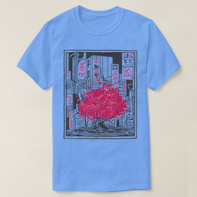 Camiseta Sakura Anime Graphic Art Japonês Cherry Blossom T (Frente do Design)