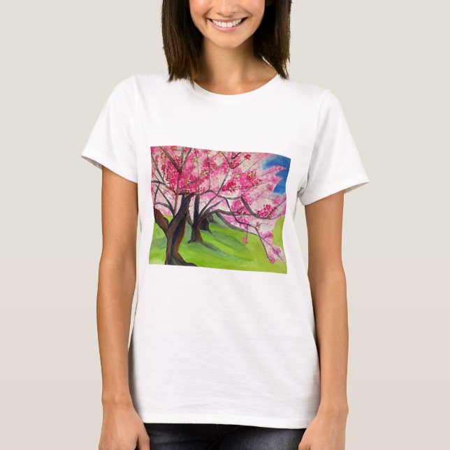 Camiseta Sakura - Arte do Flor de Cereja Japonês (Frente)