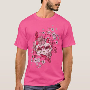 Camiseta Sakura Árvore Japonesa Máscara Cherry Flower Rosa