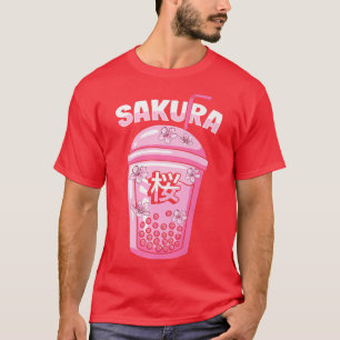 Camiseta Sakura Cherry Blossom Bubble Tea para Cult Japonês