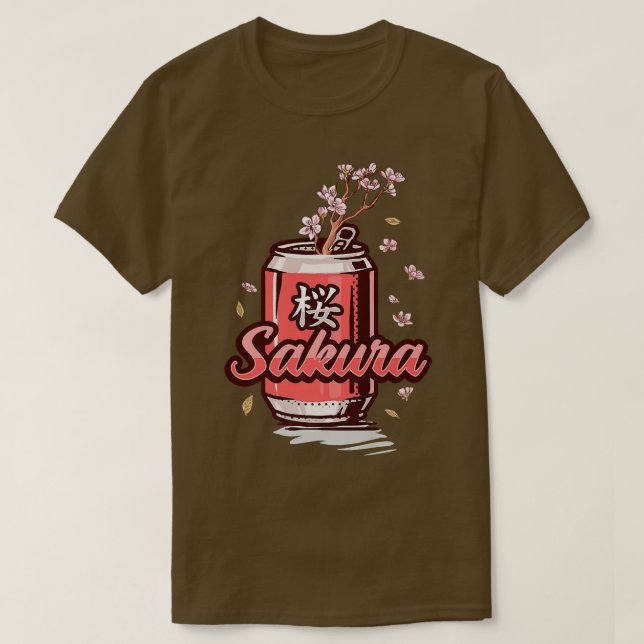 Camiseta Sakura Cherry Blossom Can Art para Japonês C (Frente do Design)