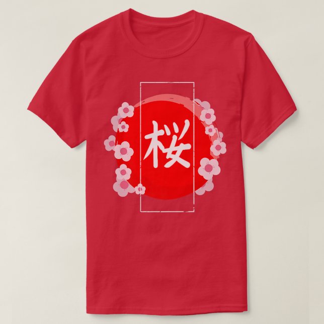 Camiseta Sakura Cherry Blossom Kanji 1106 (Frente do Design)