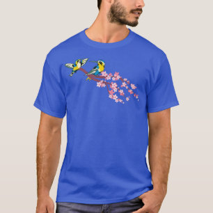 Camiseta Sakura Cherry Blossom Nature Bird Animal Floral Hu