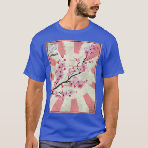 Camiseta Sakura Cherry Blossom PoStage Stamp Japonês Aesth