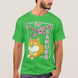 Camiseta Sakura Cherry Blossom Shiba Inu Cão Japonês Cultu