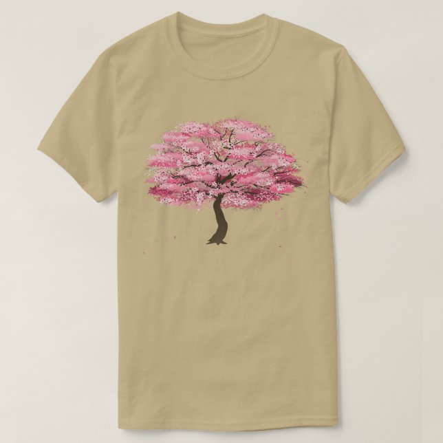 CAMISETA SAKURA CHERRY BLOSSOM TREE BLOOMS EM PRIMAVERA (Frente do Design)
