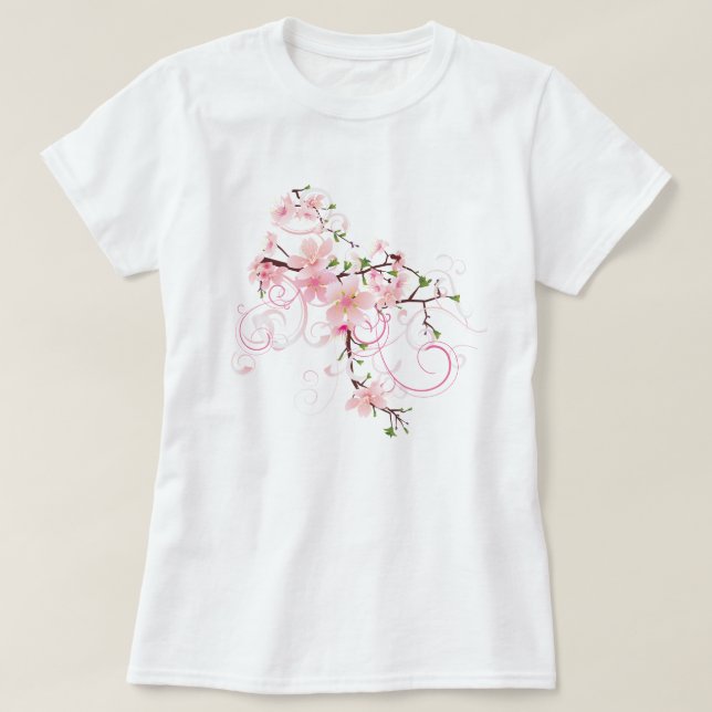 Camiseta Sakura Cherry Blossoms (Frente do Design)