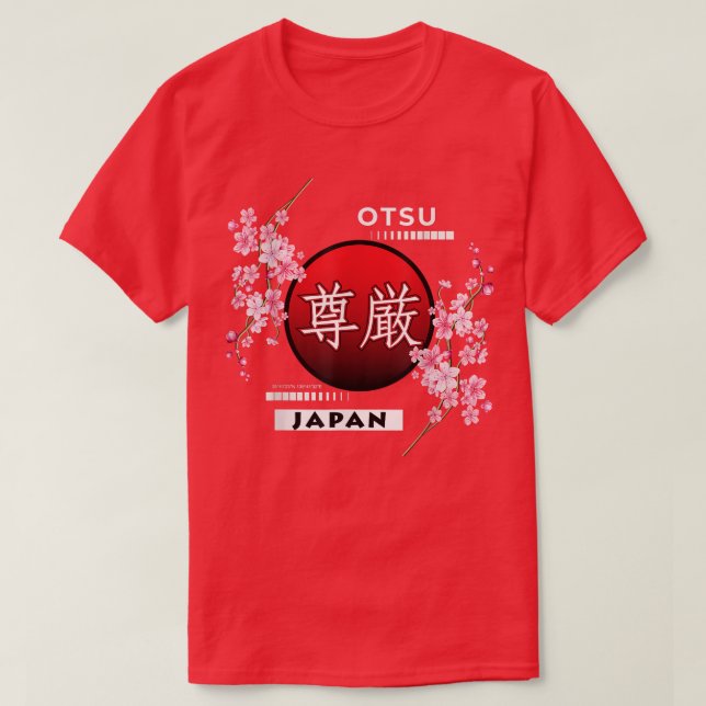 CAMISETA SAKURA CHERRY BLOSSOMS EM CIDADES DO JAPÃO, OTSU (Frente do Design)