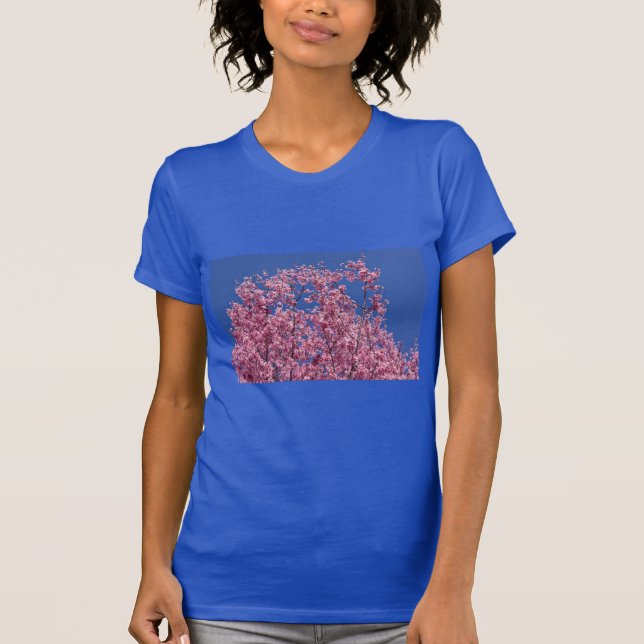 Camiseta Sakura Cherry Blossoms No Azul (Frente)