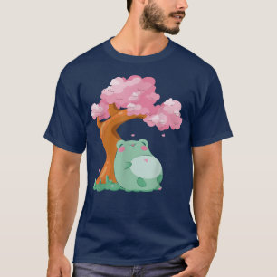 Camiseta Sakura Cute Frog Kawaii Japanese Cherry Blossom Tr