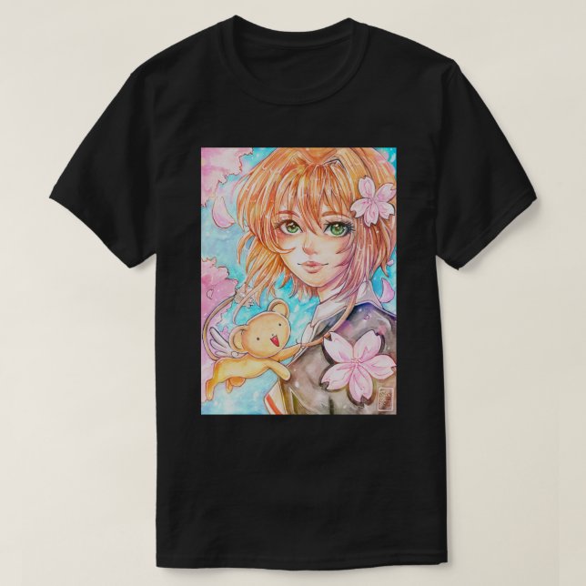 Camiseta Sakura e Kero (Frente do Design)