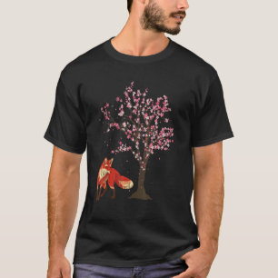 Camiseta Sakura Flor de Cerejeira Raposa Natureza Floresta