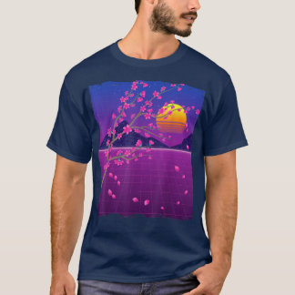 Camiseta Sakura Flor Japão 80s Vaporwave Sunset Cherry Bl