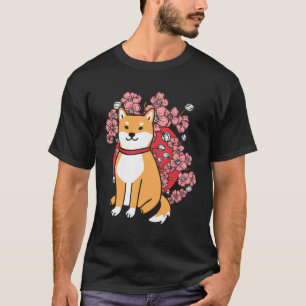 Camiseta Sakura Flor Japonês Shiba Inu Cherry Blossom