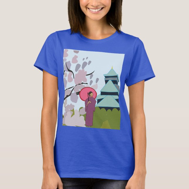 Camiseta Sakura Geisha Quimono Japão  (Frente)