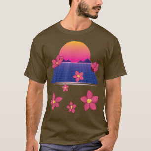 Camiseta Sakura Japão Flor Flor Flor Vaporwave Sunset Cherr