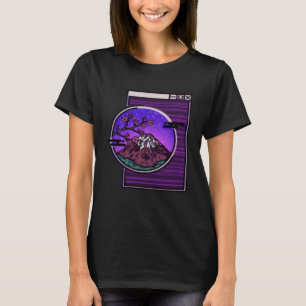 Camiseta Sakura japonês Y2K anos 90 Monte Fuji em Glitch