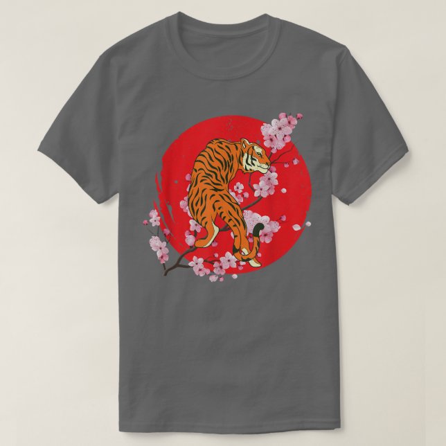 Camiseta Sakura Selgle Animal Selvagem Cereja Flor Asiático (Frente do Design)