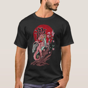 Camiseta Sakura Serpente: Encantando Dragão Sakura Japonês